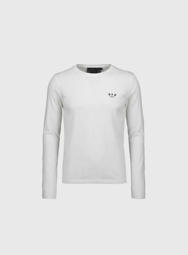 [w-tee26-019] BAD Mini Logo Fitted Long Sleeve T-Shirt - White