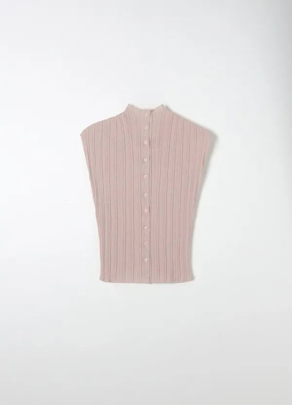 Rib Pleats Knit (Pale Pink)