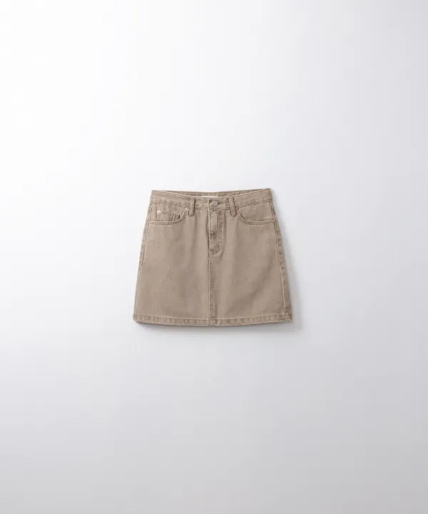 워싱 미니 데님 스커트 (beige)