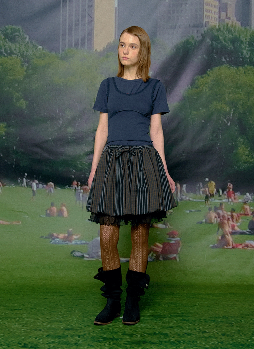 루루서울 Baby Mushroom Mix Skirt (Black) 상품 이미지 2