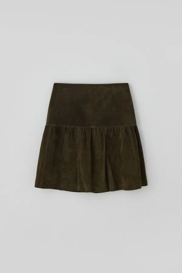 T/T Laurel suede skirt (olive)