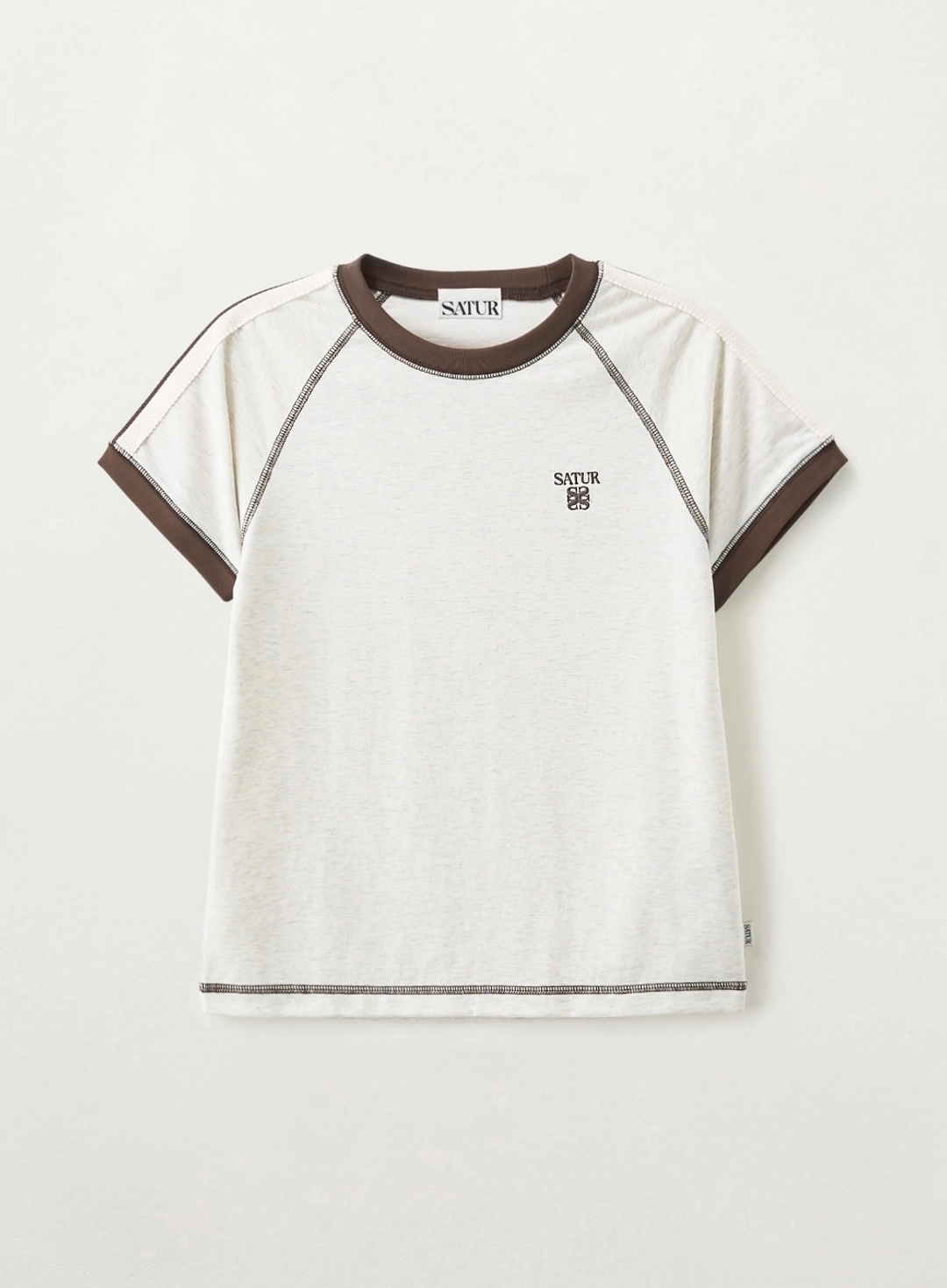 세터 (W) Lawton Stitch Ringer T-Shirt - Oatmeal 상품 이미지 1