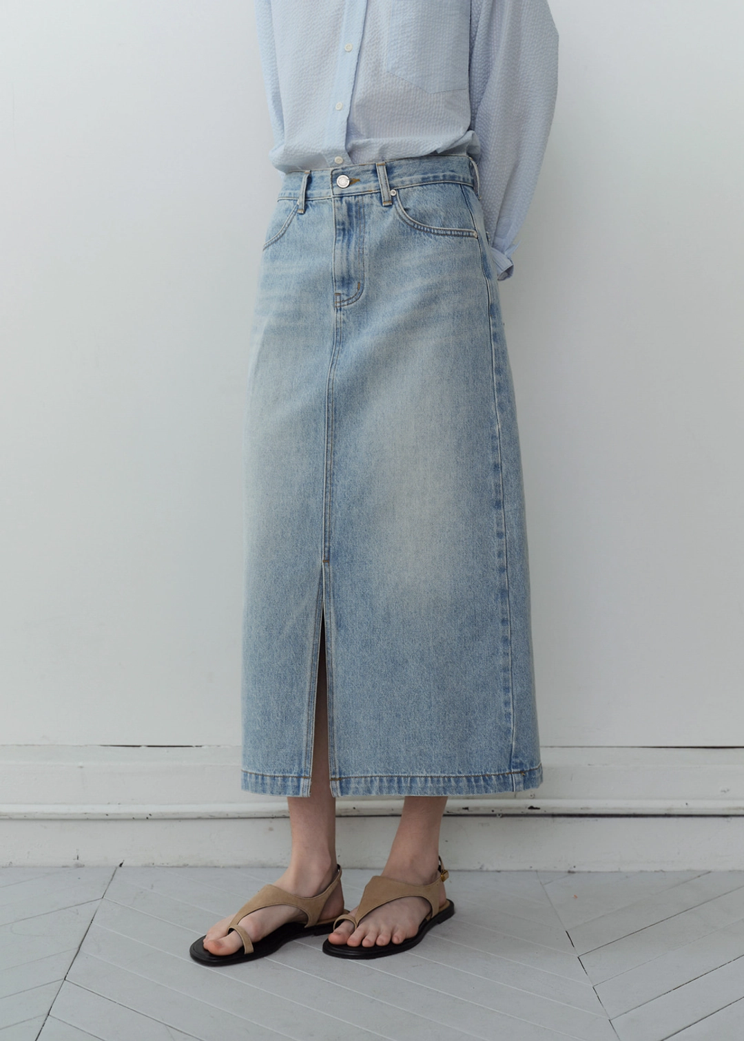 블루브릭 [4차] Park denim skirt (light blue) 상품 이미지 2