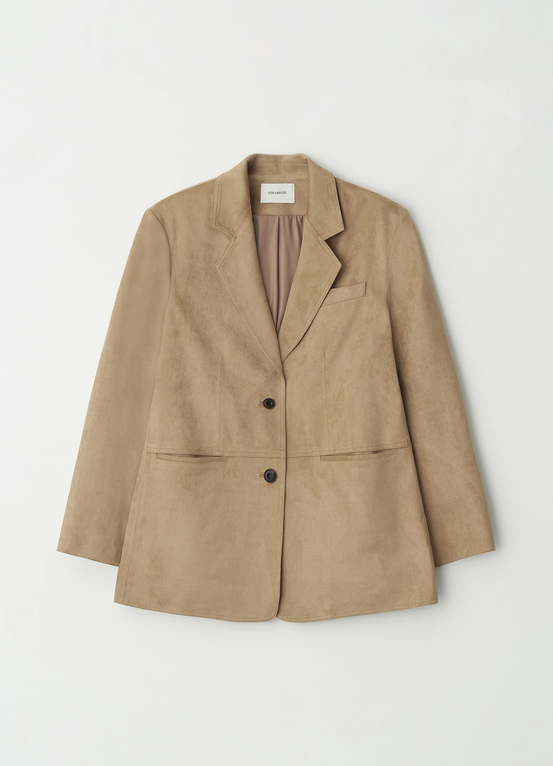 스텝어라운드 [1차] Oversized suede jacket_BEIGE 상품 이미지 3