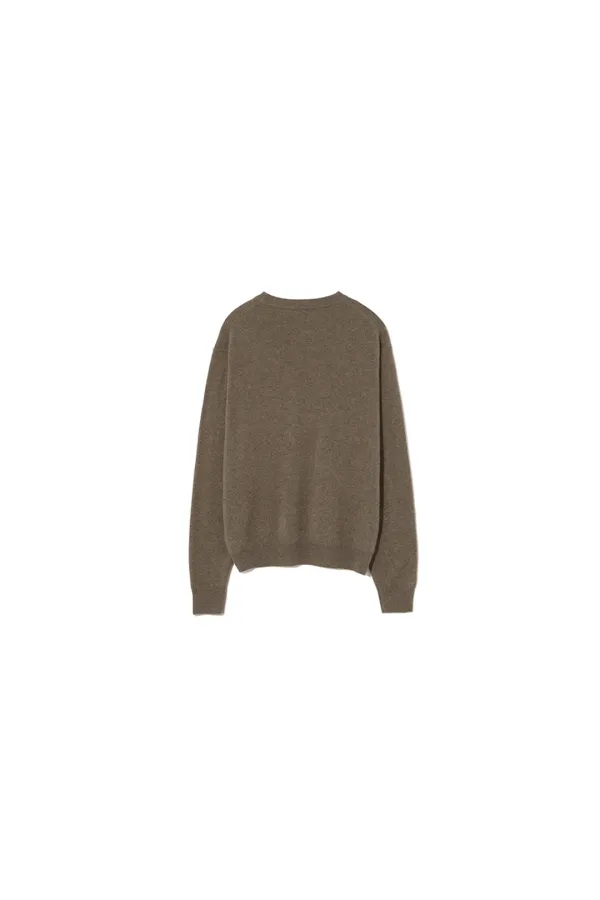 PURE CASHMERE CREWNECK SWEATER [BROWN]