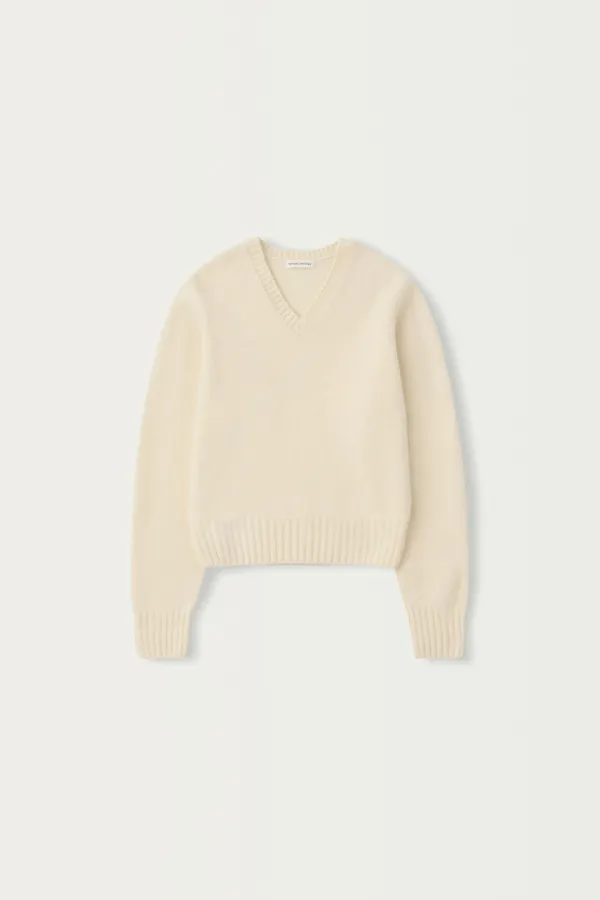 3RD / Miro v-neck pullover (Milk ivory)