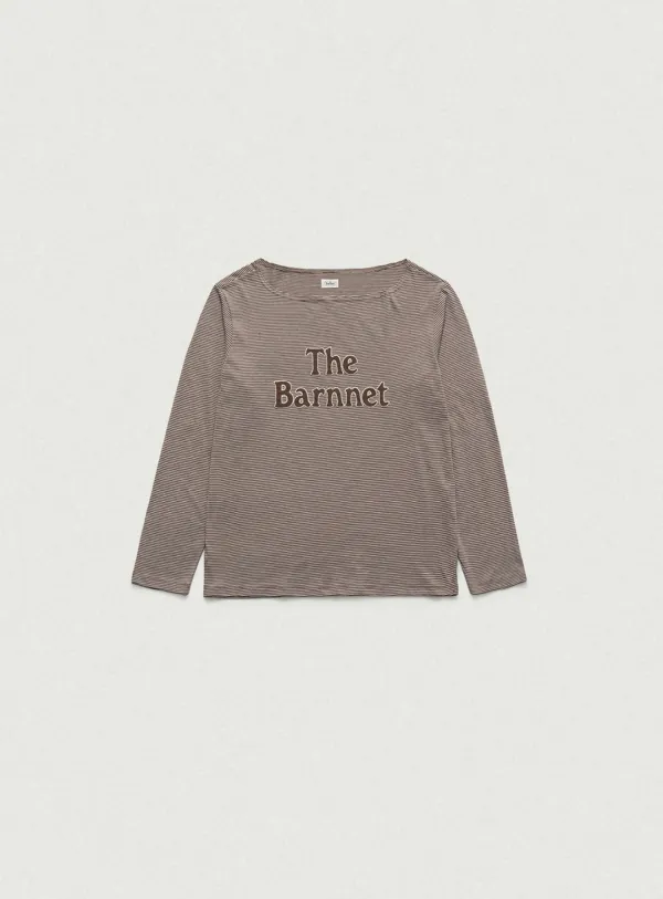 Talat Boat Neck Stripe T-Shirt_Brown