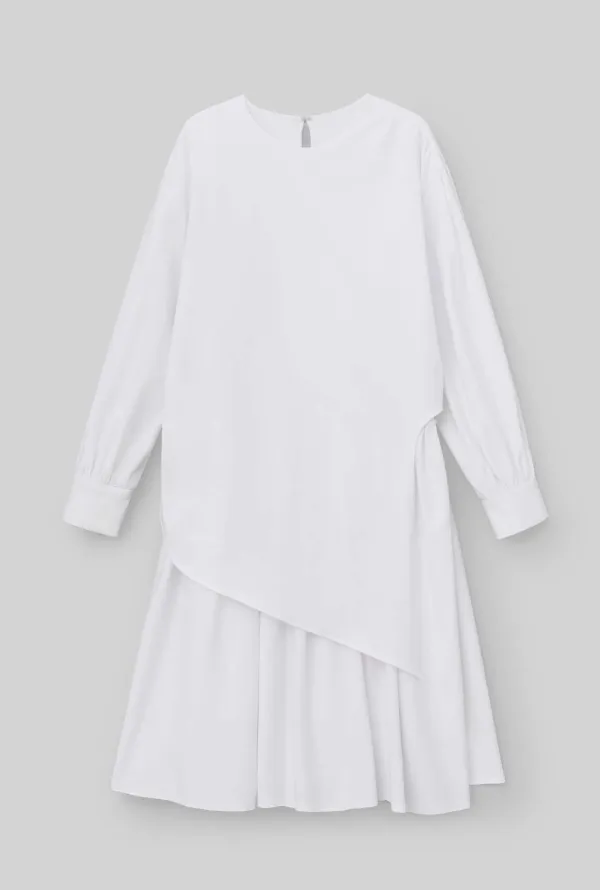 CENTRIC DRAPED DRESS (WHITE)