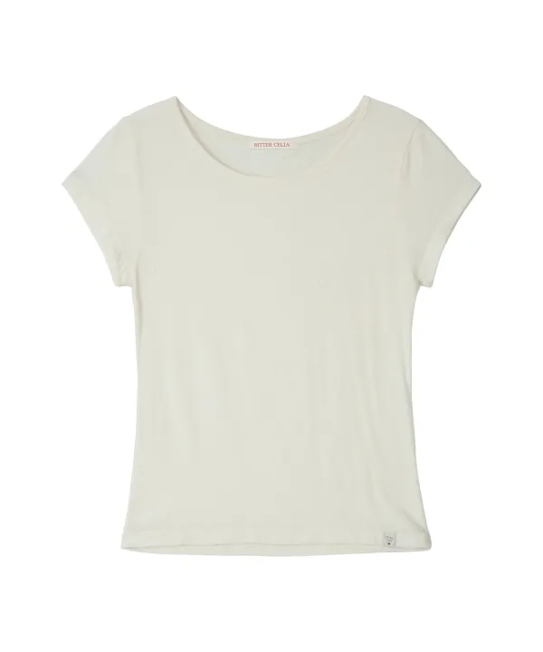 Essential Angora Half Tee-Ivory