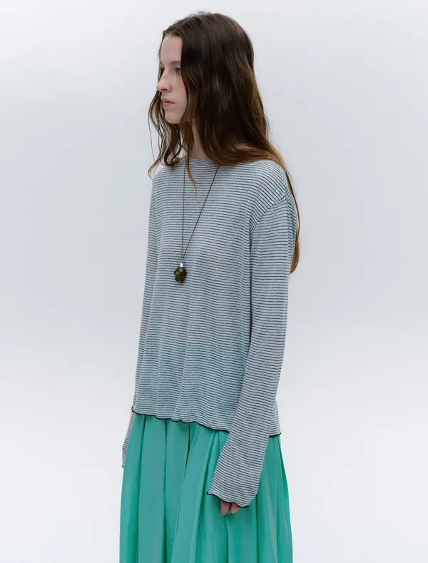 [1st REORDER] CUT-OUT DETAIL LAYERED STRIPE TOP [STRIPE]
