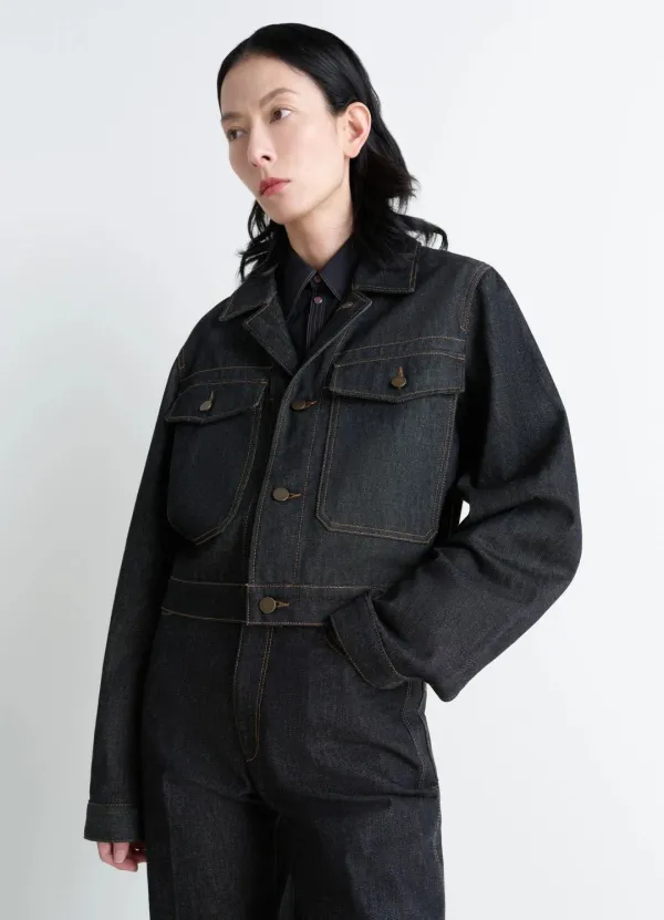 CROPPED BLOUSON IN DENIM