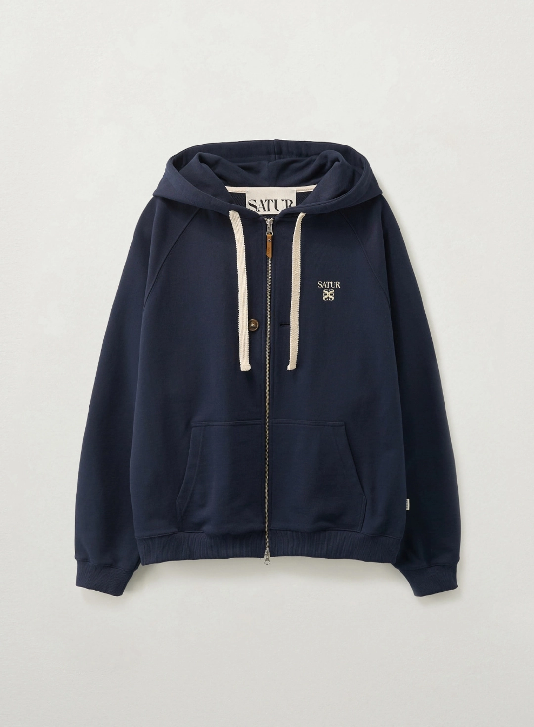 세터 [RIIZE\'s Pick] Loren Small Logo Hood Zip-up - Navy 상품 이미지 1
