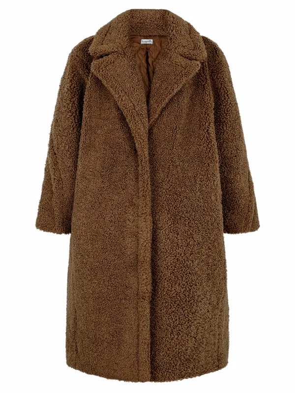 Maxi Fleece Padded Coat - Poodle Brown