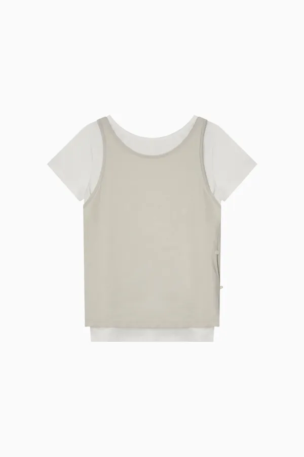 TWO-WAY LAYERED T-SHIRT, IVORY