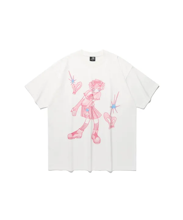 star shoes girl big big tee[white]