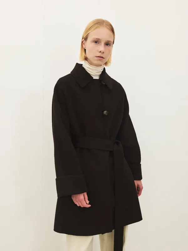 TFF CASHMERE SOUTIEN HAND MADE HALF COAT [PREMIUM]_D-BROWN