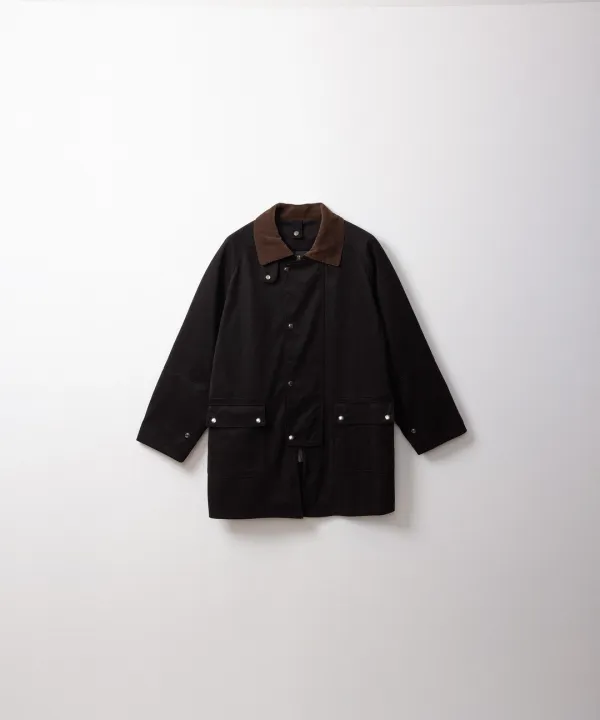 스웨이드 헌팅 하프 자켓 (dark brown)