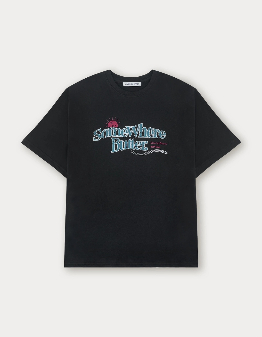 Sun Wave Logo Over-Fit Top - Black