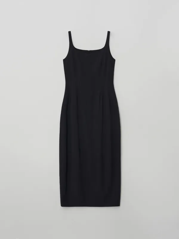 viscose barrel dress (navy)