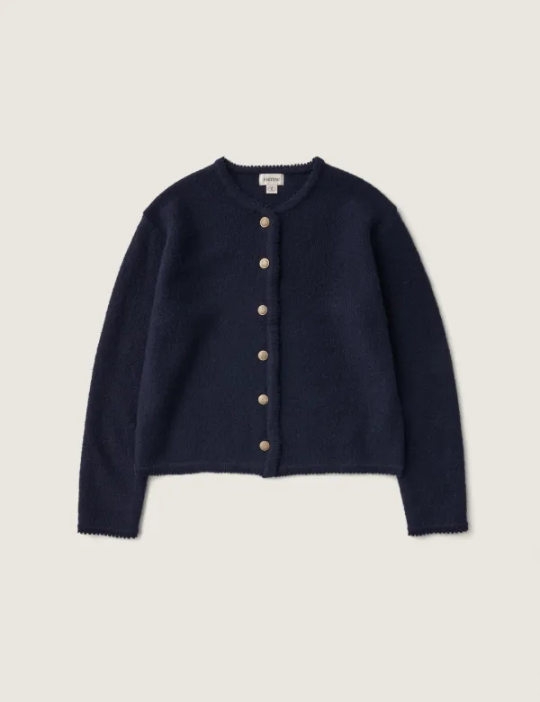 Blanche Wool Cardigan (Navy)