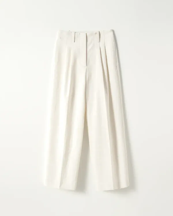 Sandy Cotton Two-Tuck Pants