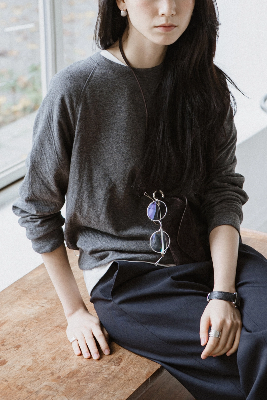 스앨더 29039_Raw-Textured Cotton Sweatshirt 상품 이미지 2