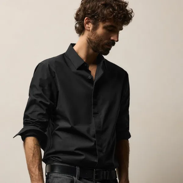 Supima Poplin Shirt - Black