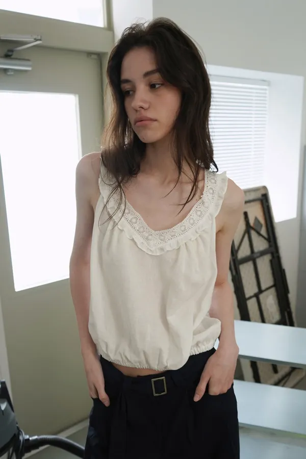 Bella lace blouse_ivory