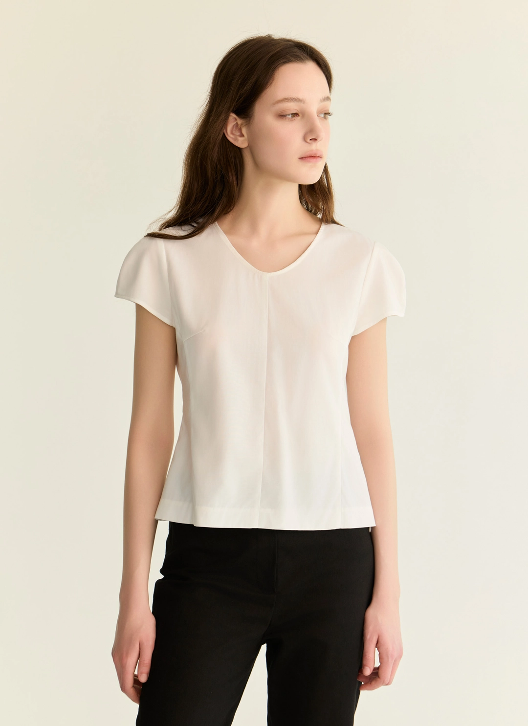 녹섭 (2차 리오더) v-neck wing blouse_wh 상품 이미지 1