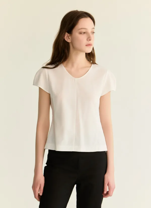 (2차 리오더) v-neck wing blouse_wh