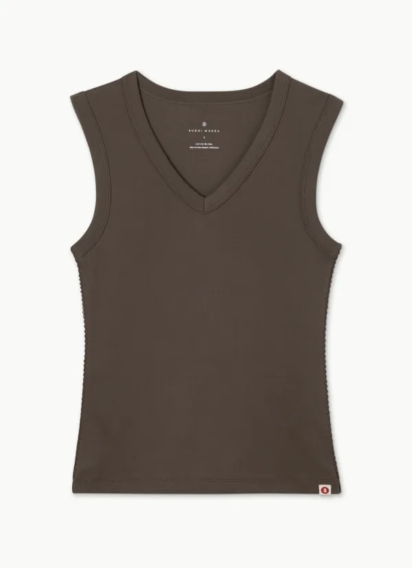 Essential V sleeveless_Crocodile