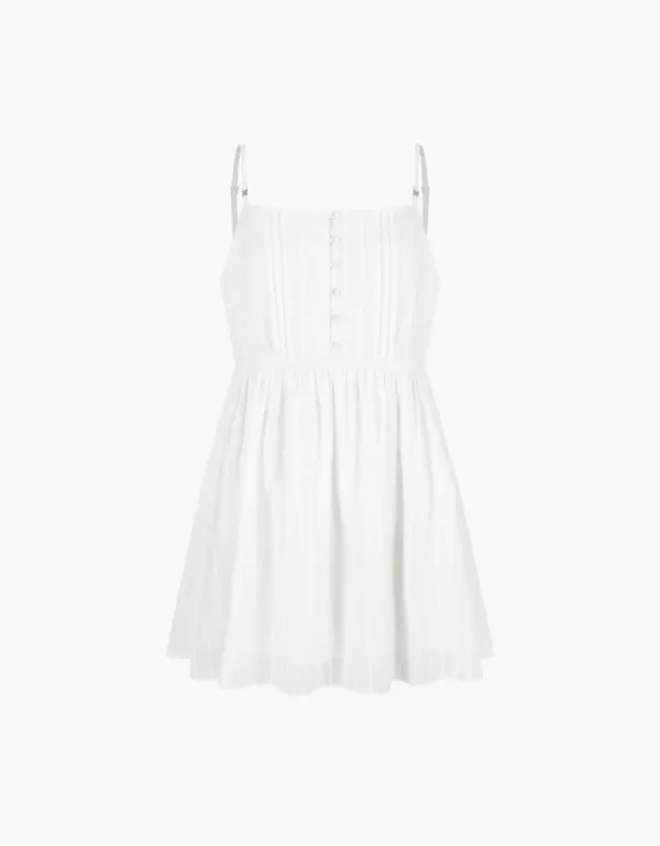 jacquard cotton lace one-piece - ivory