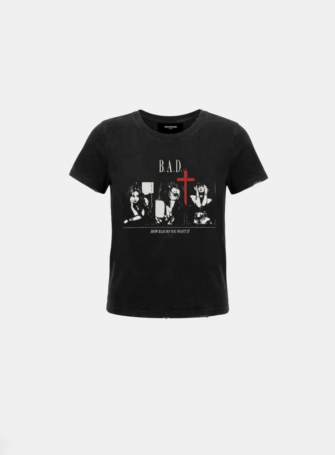 배드블러드 [w-tee26-133] B.A.D. Trinity Girls Short Sleeve T-Shirt - Black 상품 이미지 1