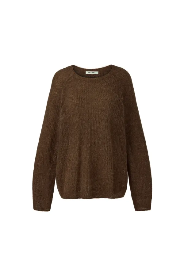 MOHAIR LOOSE-FIT KNIT [BROWN]