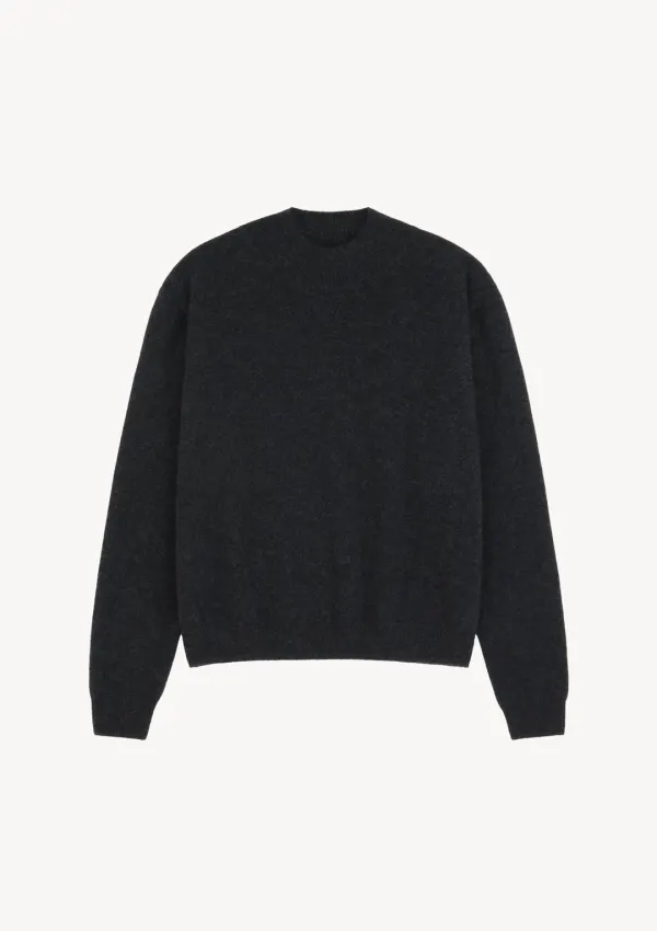 Heim Cashmere Mock Neck Knit in Charcoal