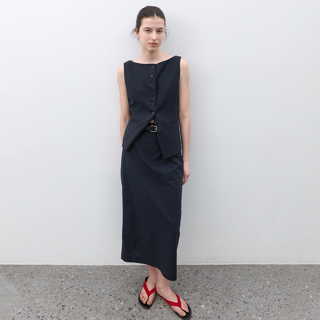 아뜰리에 나인 (SK-5109)DAVE SET-UP STRING MAXI SKIRT S 상품 이미지 2