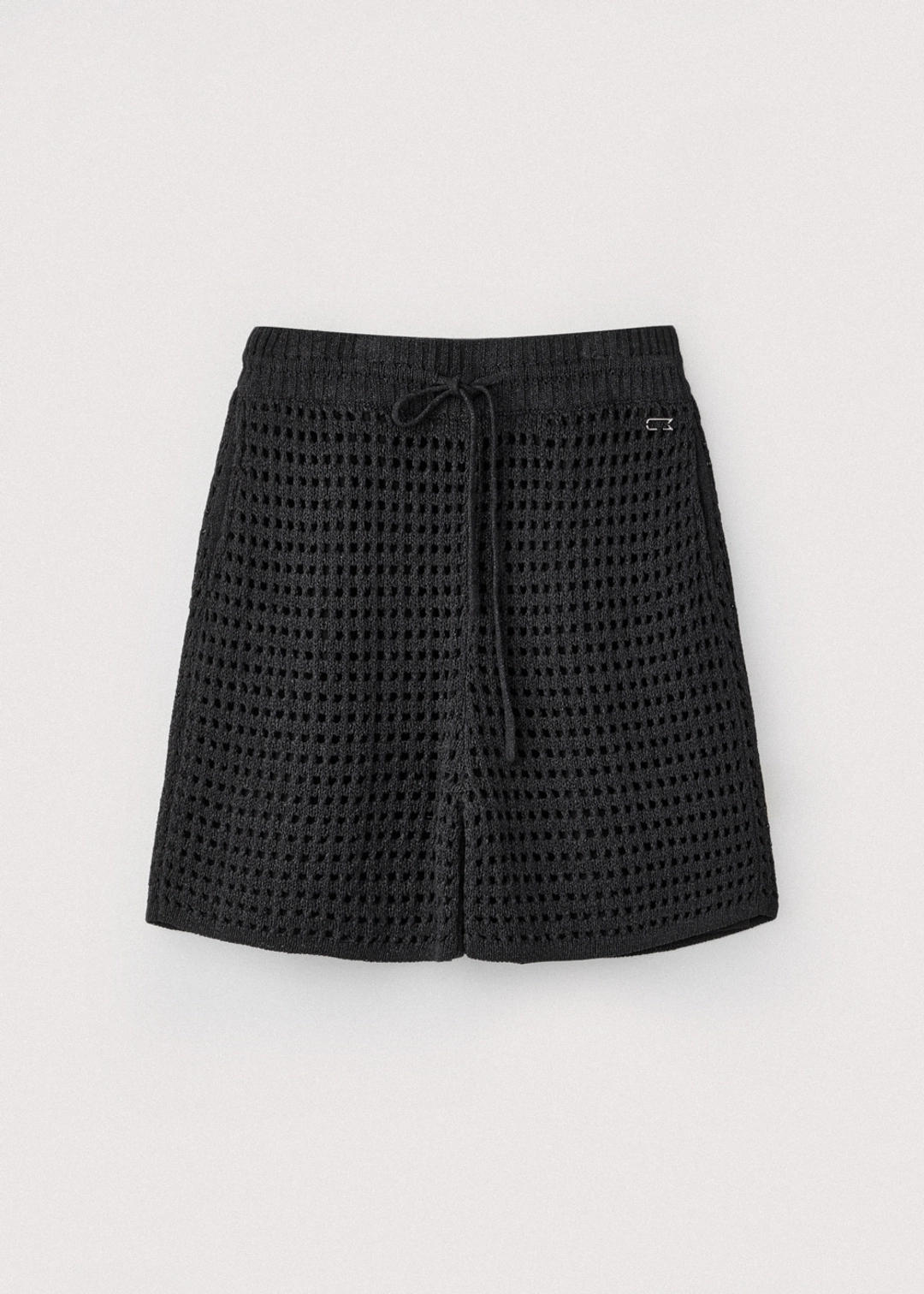 우마뭉 Japanese paper yarn crochet shorts_Washed black 상품 이미지 3