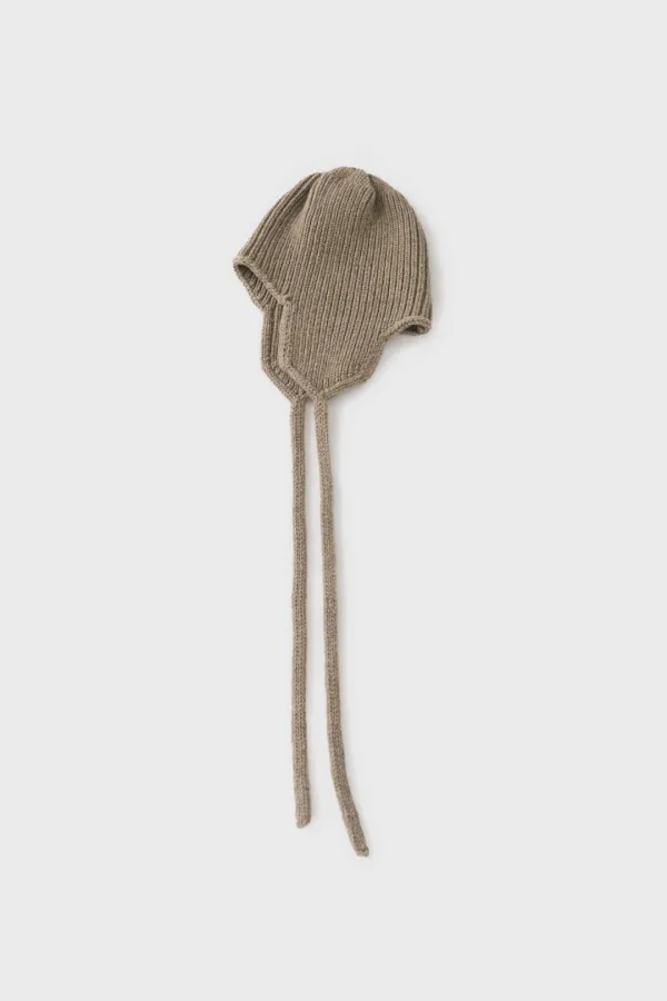 Wool Earmuff Beanie (Beige)