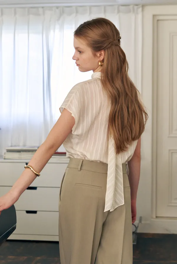 2nd / Riviera Tie-Back Blouse (Cream)