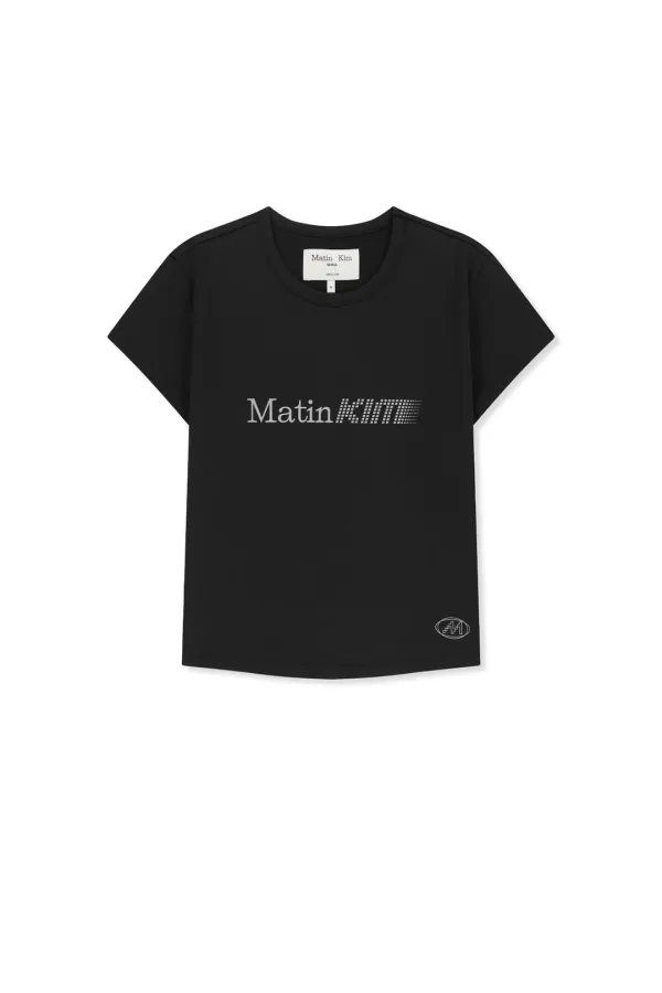 MATIN PACE REFLECTIVE LOGO SLIM TOP IN BLACK