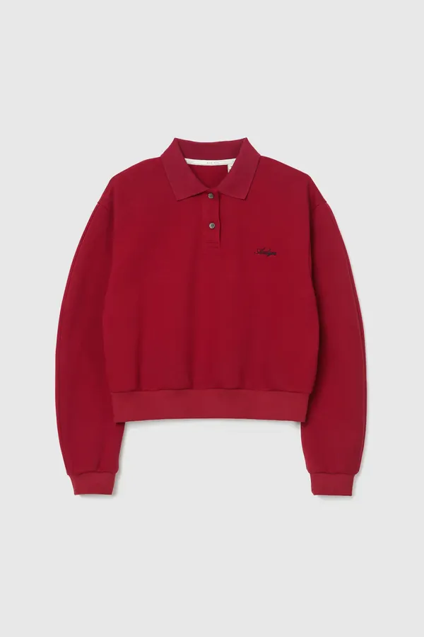 보르센 볼륨 슬리브 피케 셔츠 (Red)