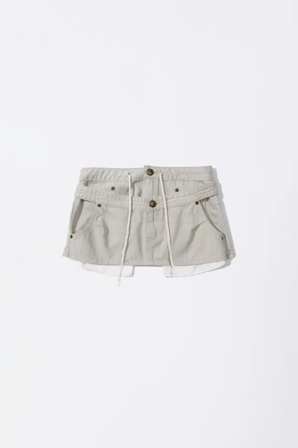 Apron Layered Mini Skirt Raw