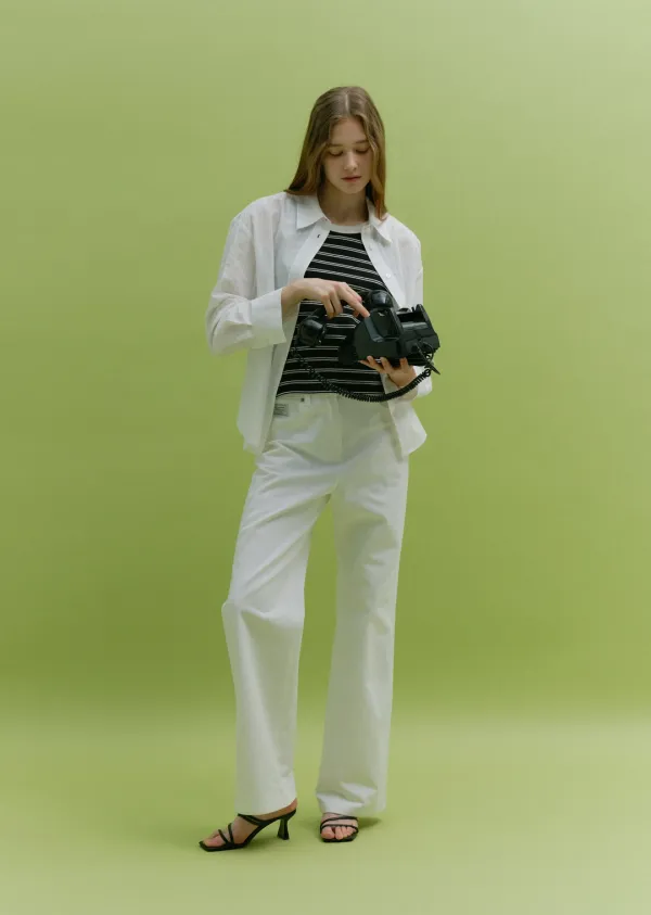 PLAIN COTTON PANTS (off white)