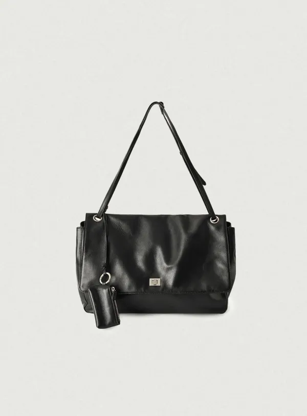 Flou Large Soft Flap Bag_Black