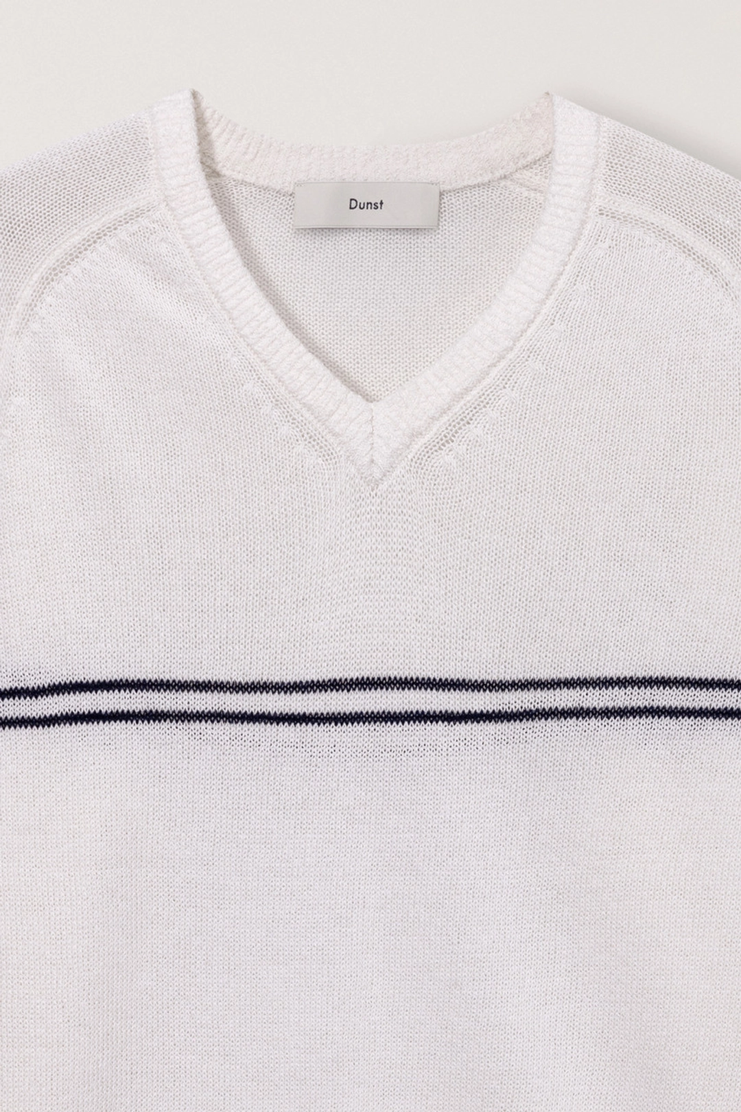 던스트 UNISEX V-NECK STRIPED SWEATER CREAM_UDSW6B124CR 상품 이미지 2
