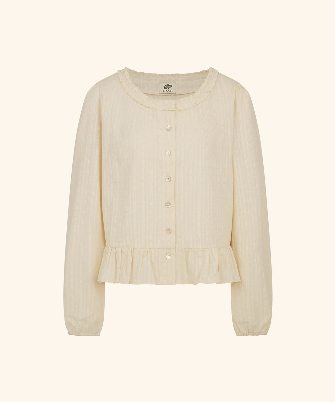 레터프롬문 Noteny Round-Neck Frill Blouse ( Beige ) 상품 이미지 1