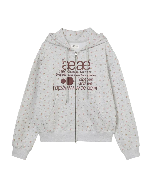 [10/28 예약발송] WEB LOGO FLOWER HOOD ZIP UP [PINK]