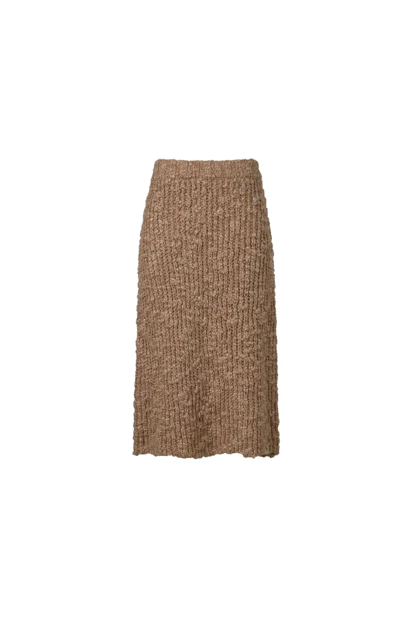 BOLD KNIT WOOL SKIRT [BROWN]