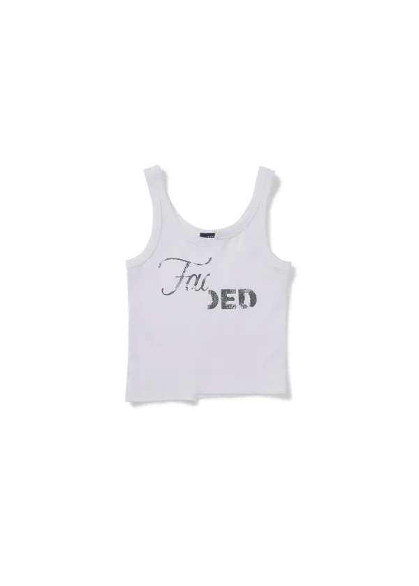 SPLIT GRAPHIC TANK TOP (WHITE)