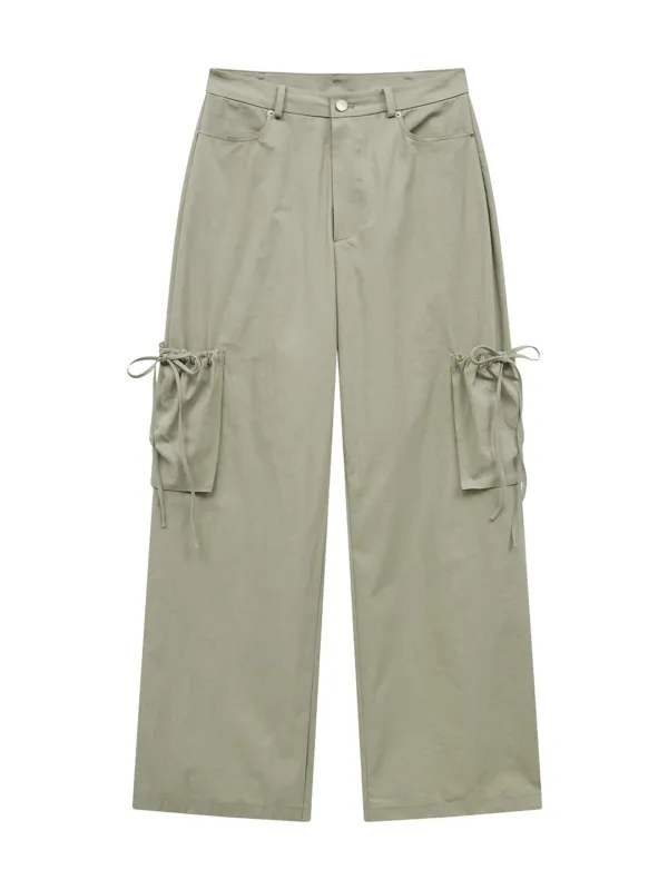 STRAP CARGO PANTS (KHAKI BEIGE)